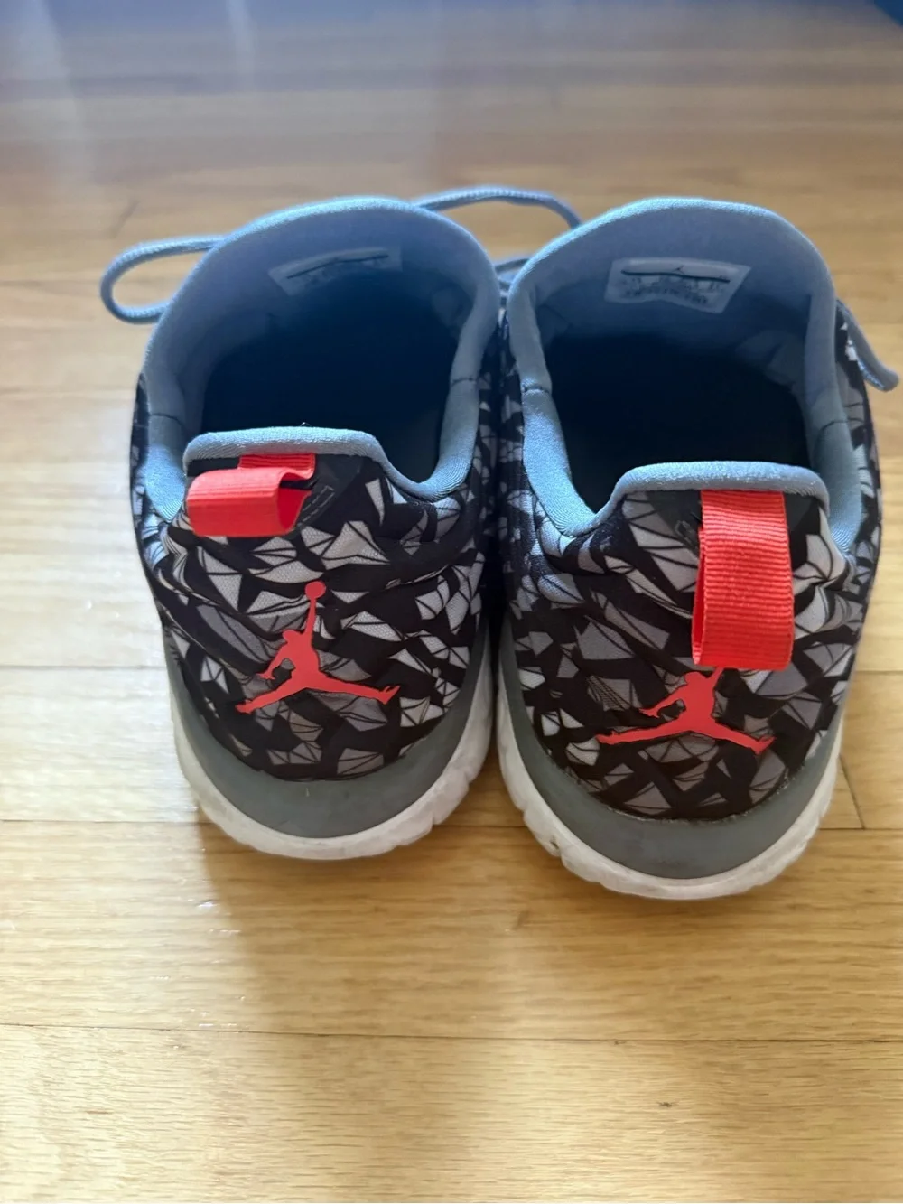 Jordan Gray and Orange Men's Low-Top Sneakers